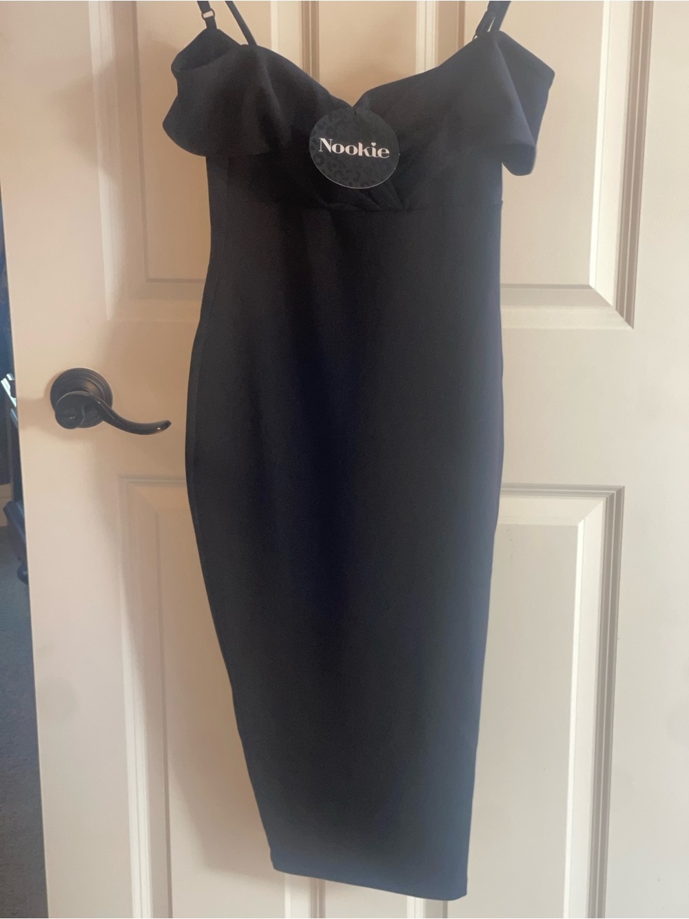 NEW NOOKIE ATHENA'S UNCOVERED PHOENIX DRESS BLACK MIDI LENGTH STRETCH SMALL - Picture 5 of 12
